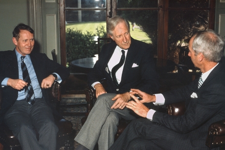 rom left, Chuck Feeney '56, then-Cornell President Frank H.T. Rhodes and Ed Walsh, founding president of the University of Limerick in Ireland, in 1987. Atlantic's first and final grants were for The Cornell Tradition, which was conceived by Feeney and Rhodes.