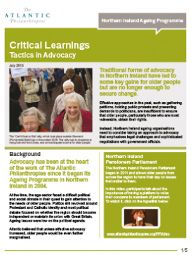 Download Critical Learnings: Advocating for Older People in Northern Ireland: Lessons and Action Steps
