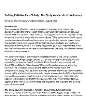 Download Building Palliative Care: The Cicely Saunders Institute Journey