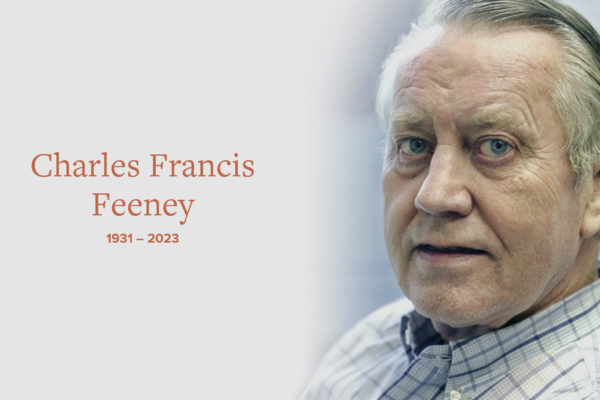 A picture of Chuck Feeney looking straight at the camera.